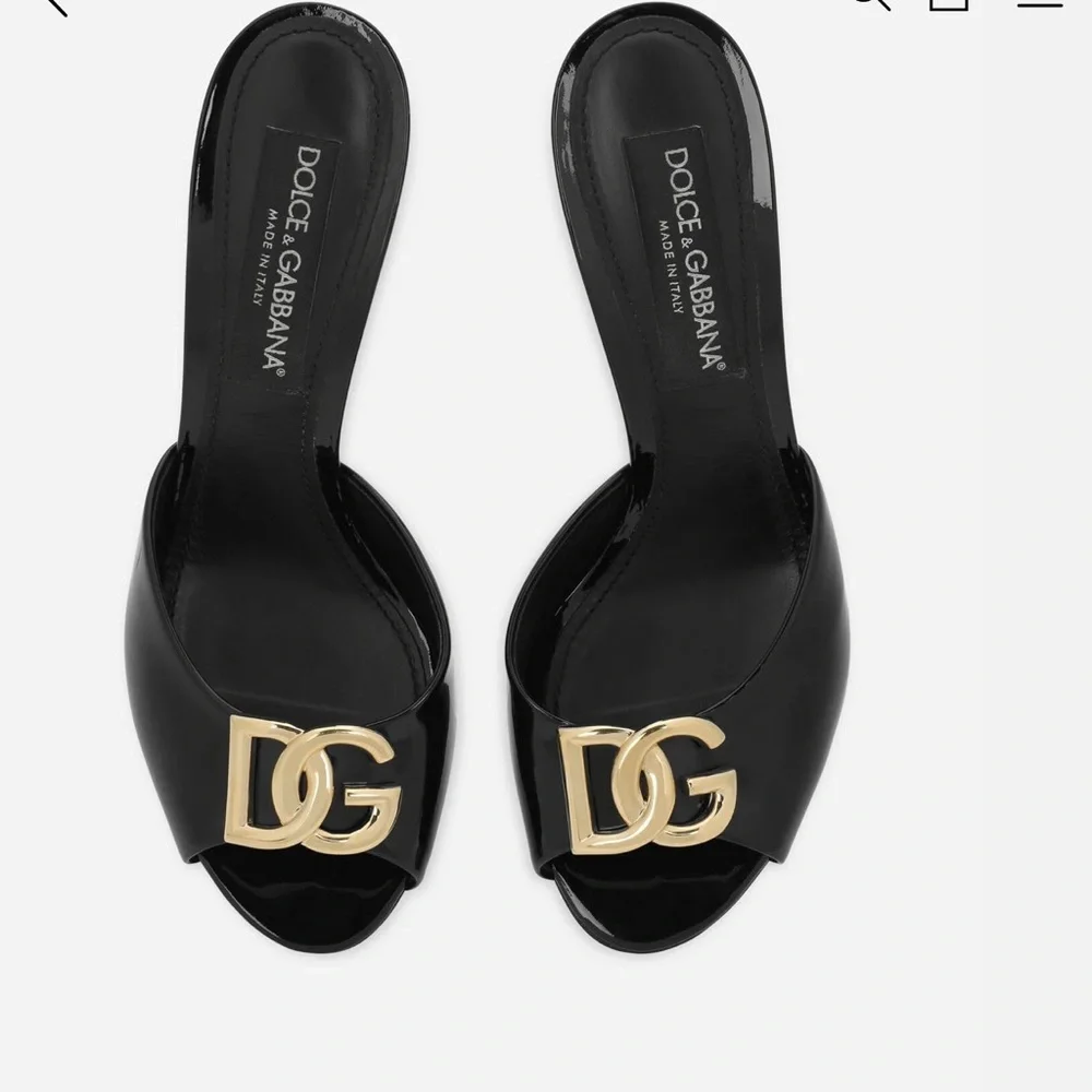 Dolce & Gabbana Black and Gold Stiletto Heels - Picture 5 of 6